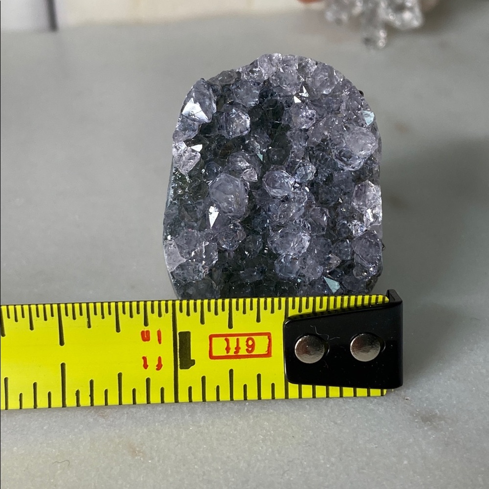 Silver Gray Crystal Druzy Statement Ring - image 3